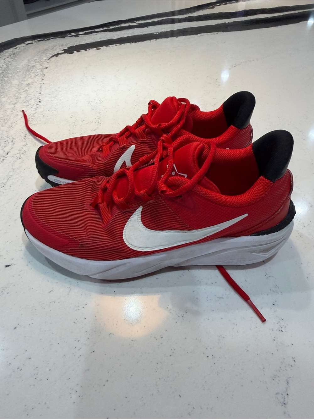 Nike Red and White Boys Athletic Sneakers